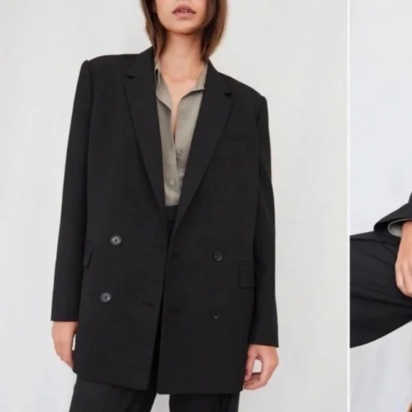 Aritzia Jackets & Blazers - Babaton Aritzia Watson Oversized Double-Breasted Blazer Black Medium M